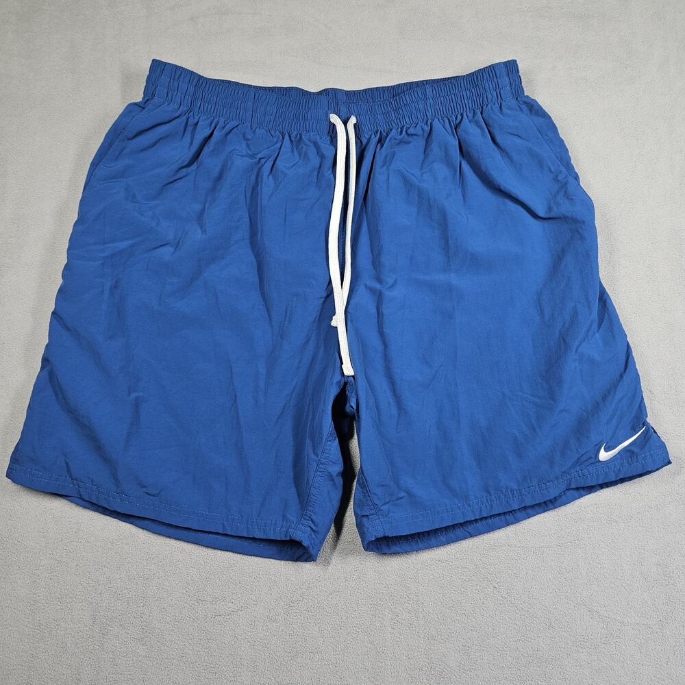 Nike Swim Volley Shorts Men XXL Tall Blue Lined Activewear Beach Trunks NESSE603